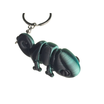 Kameleon metaliczny - czarno-zielony  - brelok do kluczy